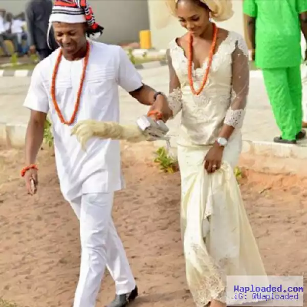 Photos: Footballer Kalu Uche Steps Out With Pretty Wife For Chieftaincy Title
